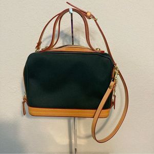 Dooney & Bourke Cabriolet Bag Dark Green & Tan Leather EUC